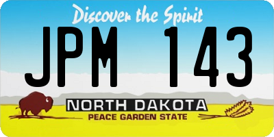 ND license plate JPM143