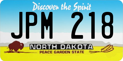 ND license plate JPM218