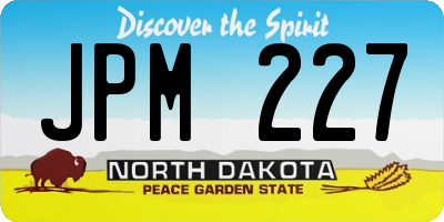 ND license plate JPM227