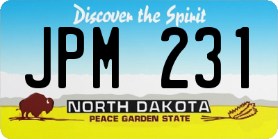 ND license plate JPM231
