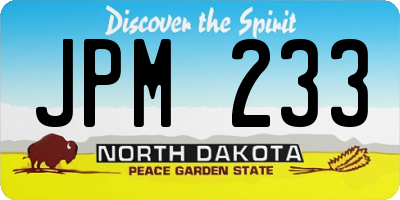 ND license plate JPM233