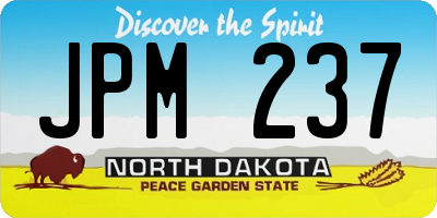 ND license plate JPM237