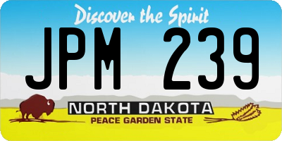 ND license plate JPM239