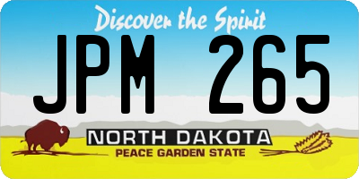 ND license plate JPM265