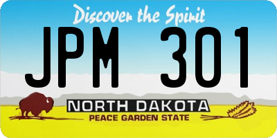 ND license plate JPM301