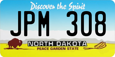 ND license plate JPM308