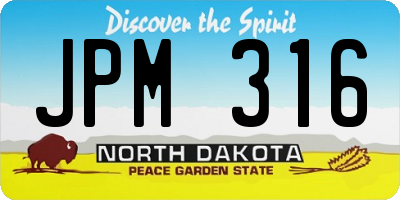 ND license plate JPM316