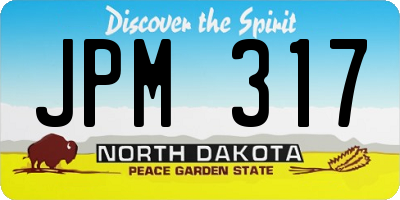 ND license plate JPM317