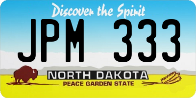 ND license plate JPM333