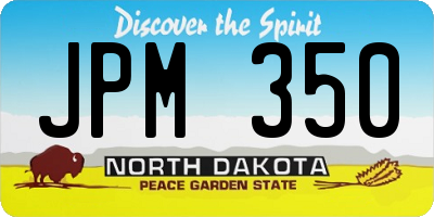 ND license plate JPM350
