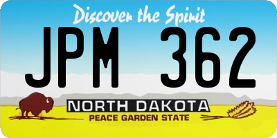 ND license plate JPM362