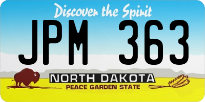 ND license plate JPM363