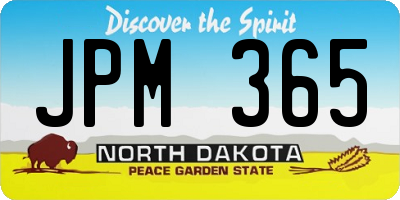 ND license plate JPM365