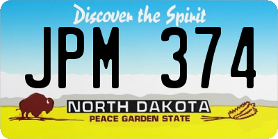 ND license plate JPM374