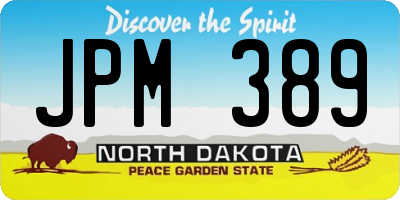 ND license plate JPM389