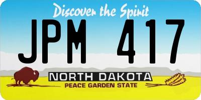 ND license plate JPM417