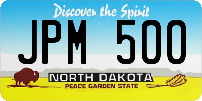 ND license plate JPM500