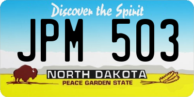 ND license plate JPM503