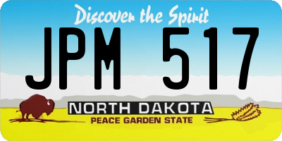 ND license plate JPM517
