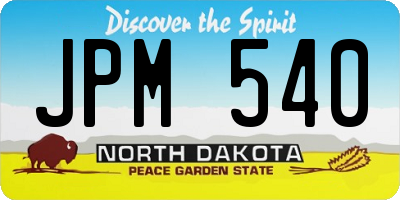 ND license plate JPM540