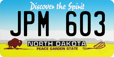 ND license plate JPM603