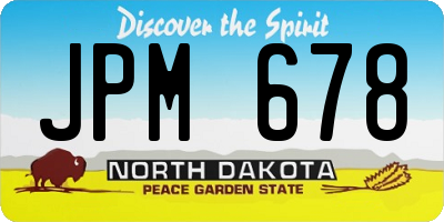 ND license plate JPM678