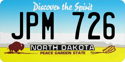 ND license plate JPM726