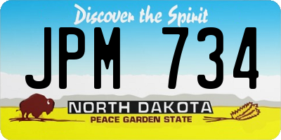ND license plate JPM734