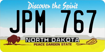 ND license plate JPM767