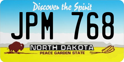 ND license plate JPM768