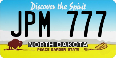 ND license plate JPM777