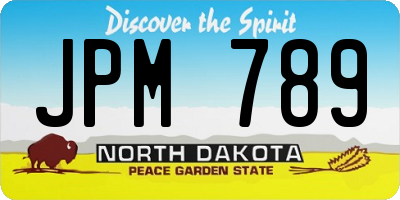 ND license plate JPM789