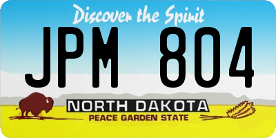 ND license plate JPM804
