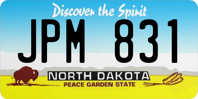 ND license plate JPM831
