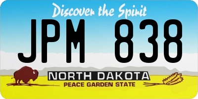 ND license plate JPM838