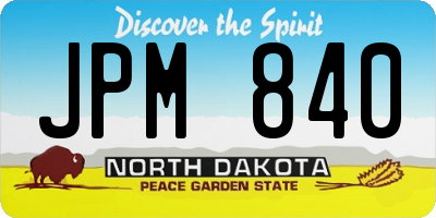 ND license plate JPM840