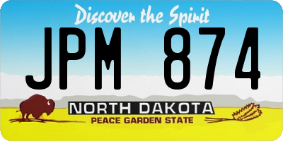 ND license plate JPM874