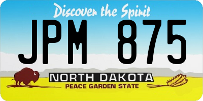 ND license plate JPM875