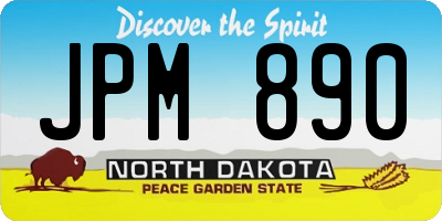 ND license plate JPM890