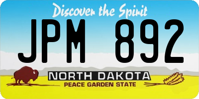 ND license plate JPM892