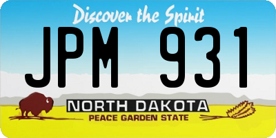 ND license plate JPM931