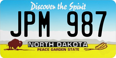 ND license plate JPM987