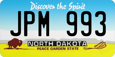 ND license plate JPM993