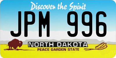 ND license plate JPM996