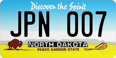 ND license plate JPN007