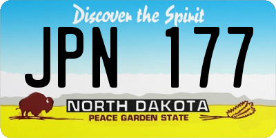 ND license plate JPN177