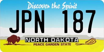 ND license plate JPN187