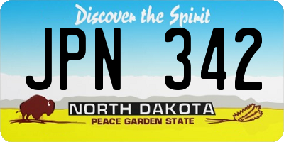 ND license plate JPN342