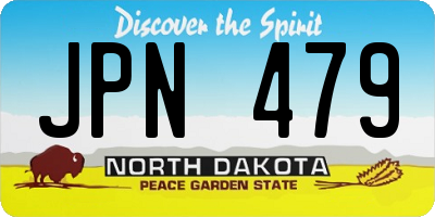 ND license plate JPN479