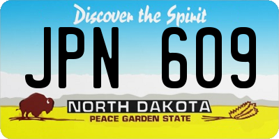 ND license plate JPN609